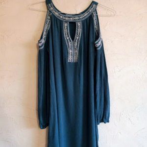 Boho cut out long sleeve dress
